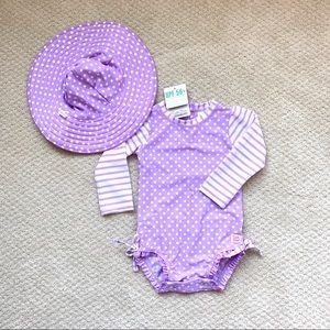 Ruffle Butts Swimsuit with Swimhat